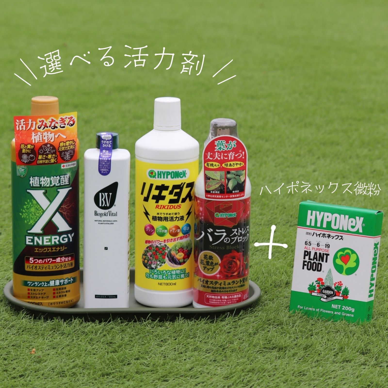 活力剤と液体肥料の画像