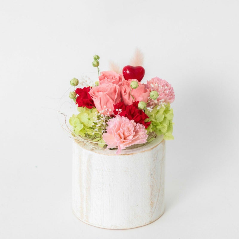 ピンクのバラが入った母の日プリザーブドフラワー[カンパネラ Mサイズ]